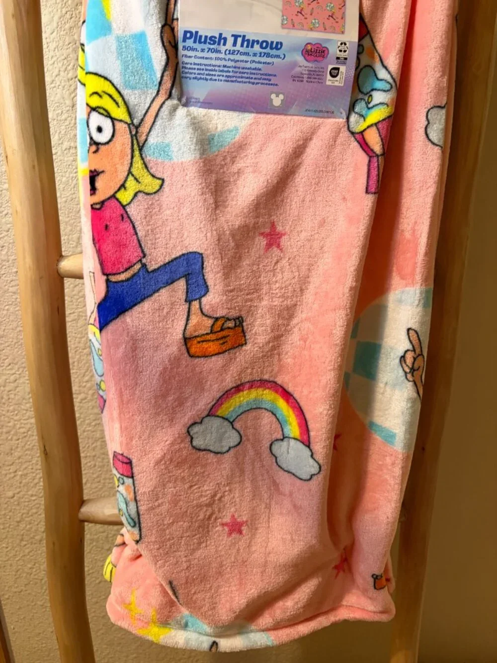 Disney Channel Throwback Lizzie McGuire Plush Throw Blanket 50x70 NWT